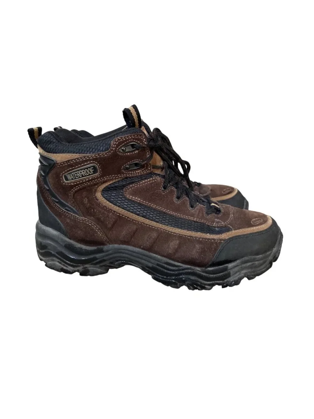 Earth Shoes Border Mens 12 Brown Black Leather Waterproof Hiking Boots 574976 Us